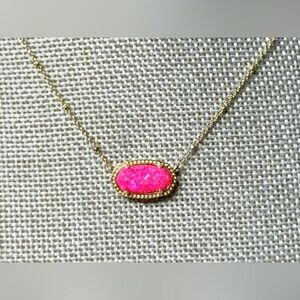 Kendra Scott Elisa Gold Satellite Necklace in Hot Pink Kyocera Opal